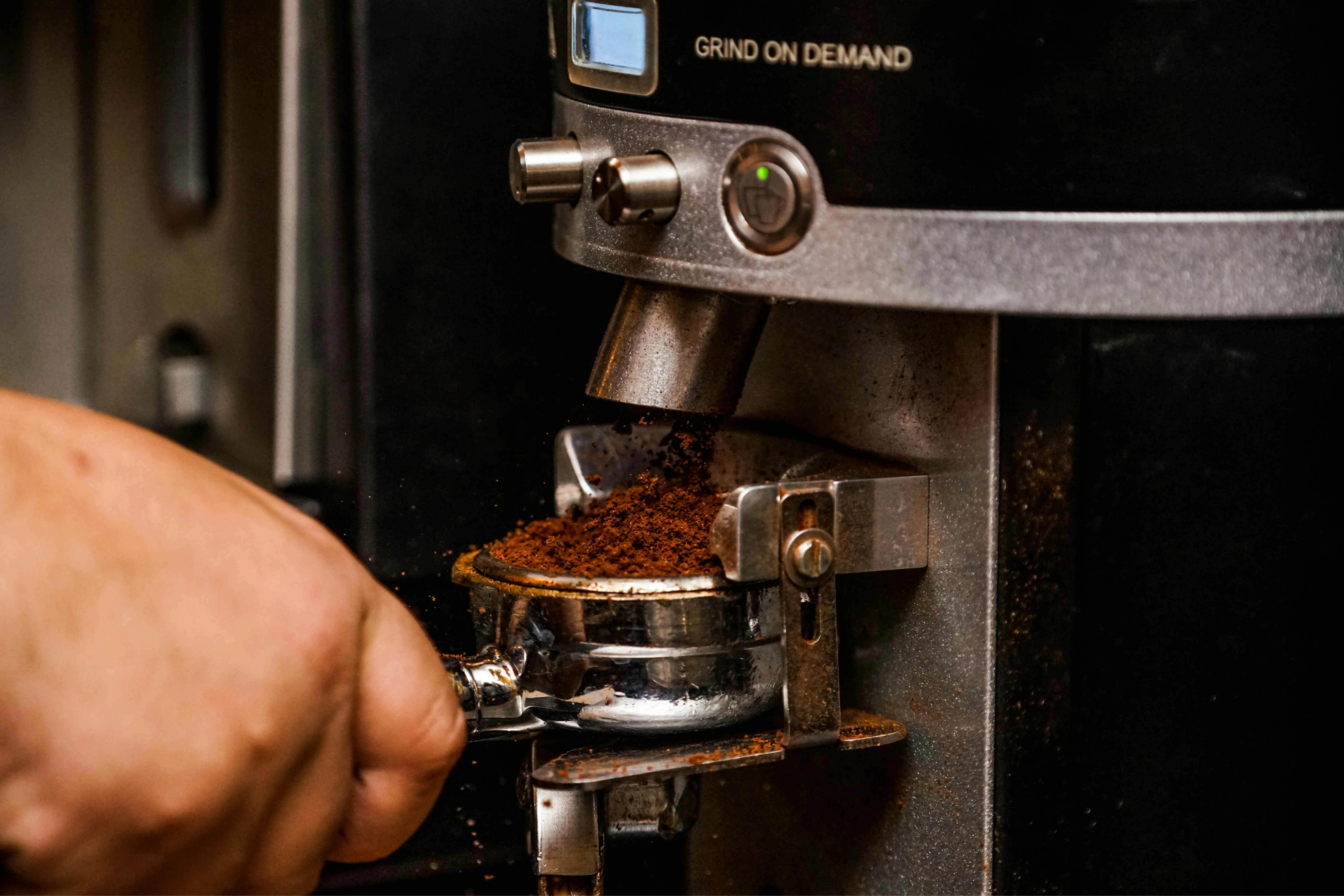 Kaffemaskin i bruk